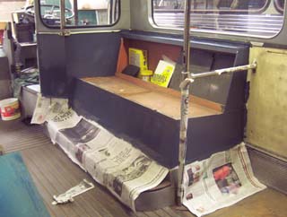 The bench seat area in primer &copy; J.Wilkins