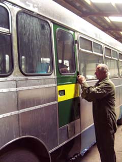 Emergency door being refitted &copy; J.Wilkins