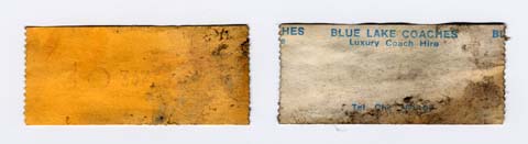 Old tickets recovered from the bench seat frame. &copy; J.Wilkins